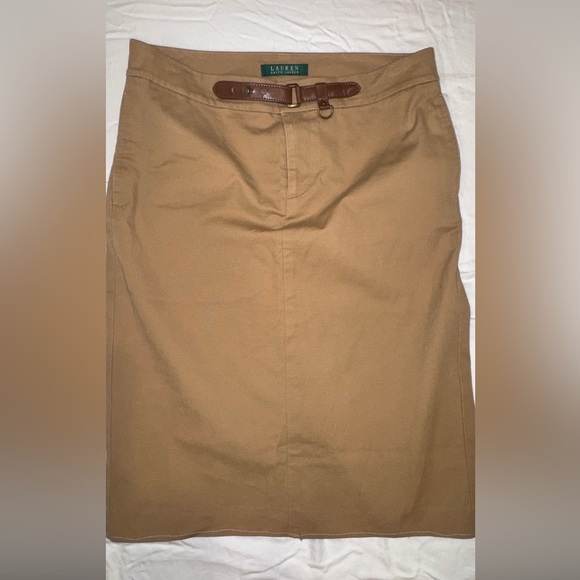Ralph Lauren Dresses & Skirts - Ralph Lauren Camel Belted Pencil Skirt Tailored Equestrian Size 2 classic skirt